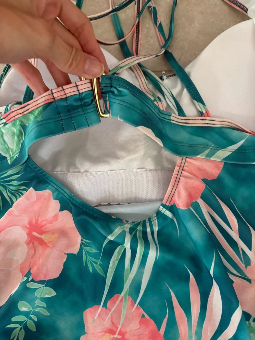 NWT Belk Women’s Floral Ruched Tankini Swim Top - Size 1X